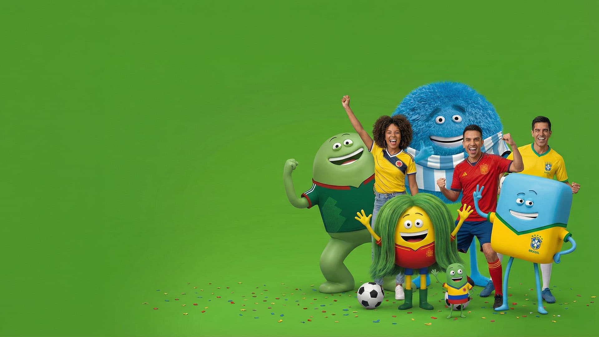 Cricket Wireless mascots in national team jerseys